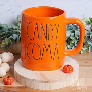 Rae Dunn CANDY COMA Orange Halloween Mug